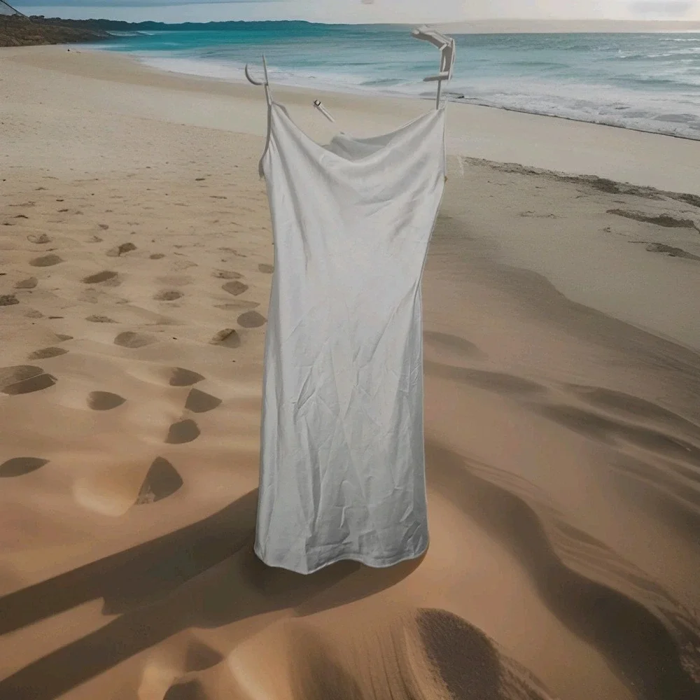 Show Me Your Mumu Verona Cowl Dress‎ Womens Sz XS White Formal Preppy Festive